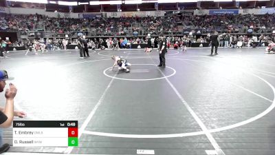 75 lbs Semifinal - Treyten Embrey, Team Owls vs Diezel Russell, Winfield Youth Wrestling Club