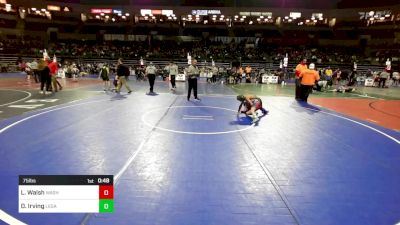 75 lbs Round Of 16 - Landon Walsh, Washington Twp vs Domenic Irving, Legal Pain