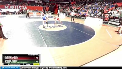 1A 157 lbs Quarterfinal - Ayden Larkin, Hoopeston (H. Area) vs Daniel Kelly, Sterling (Newman Central Catholic)