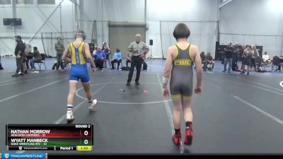 100 lbs Round 2 - Nathan Morrow, Henlopen Hammers vs Wyatt Manbeck, Noke Wrestling RTC