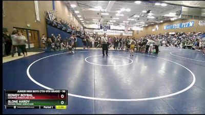 96 lbs Quarterfinal - Slone Hardy, Payson Pride Wrestling vs Rowdy Roybal, Cougars Wrestling Club