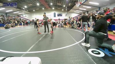 49 lbs Round Of 16 - Garrett Potts, Wagoner Takedown Club vs Jasper Flager, Cleveland Take Down Club