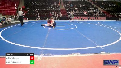 132-136 lbs Rr Rnd 4 - Jacob Nicholls, HURRICANE WRESTLING ACADEMY vs Caleb McCollum, Southside Charter High School