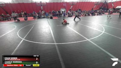 74 lbs Cons. Round 2 - Cassius Warwick, Wisconsin vs Colin Weber, Ringers Wrestling Club