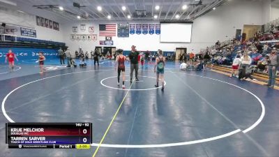 92 lbs Round 5 - Krue Melchor, Douglas WC vs Tarren Sarver, Touch Of Gold Wrestling Club