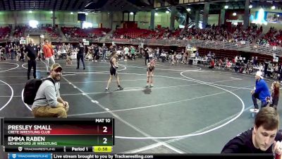 73 lbs Champ. Round 1 - Presley Small, Crete Wrestling Club vs Emma Raben, Hemingford Jr Wrestling