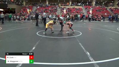 76 lbs Cons. Semi - Nixon Waggoner, Ark City Takedown Wrestling Cl vs Millie Cook, Hoisington Jr Cardinals