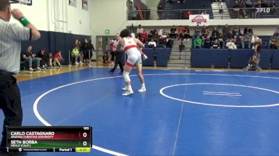 165 lbs Cons. Round 3 - Seth Borba, Menlo (Calif.) vs Carlo Castagnaro, Arizona Christian University