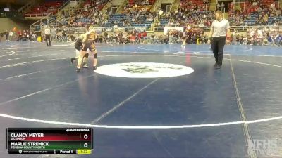 115 lbs Quarterfinal - Clancy Meyer, Dickinson vs Marlie Stremick, Pembina County North