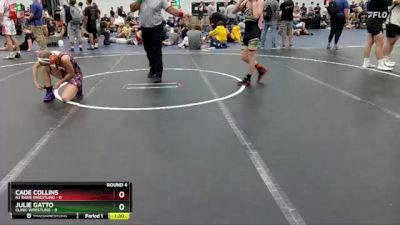 98 lbs Round 4 (8 Team) - Cade Collins, NJ Rams Wrestling vs Julie Gatto, Clinic Wrestling