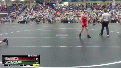 126 lbs Cons. Round 1 - Jonah Martin, Calvert Hall College vs Matthew Wilcox, Covenant Life School