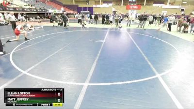 113 lbs Cons. Round 1 - Matt Jeffrey, Michigan vs Elijah Lofton, Summit Wrestling Academy