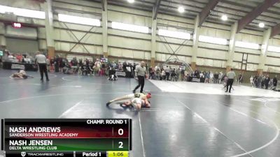 90 lbs Champ. Round 1 - Nash Andrews, Sanderson Wrestling Academy vs Nash Jensen, Delta Wrestling Club