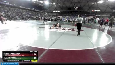 74 lbs Cons. Round 7 - Christian Garza, Team Aggression Wrestling Club vs Kyler Parry, Mt Spokane Wrestling Club