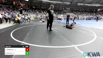 70 lbs Round Of 16 - Jonah Roberts, Tulsa Blue T Panthers vs Karter Bruce, Broken Bow Youth Wrestling