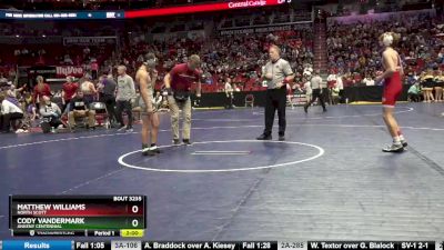 3A-113 lbs Cons. Round 2 - Cody Vandermark, Ankeny Centennial vs Matthew Williams, North Scott