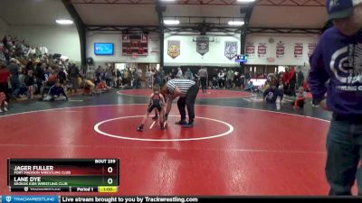 1 lbs 1st Place Match - Jager Fuller, Fort Madison Wrestling Club vs Lane Dye, Keokuk Kids Wrestling Club