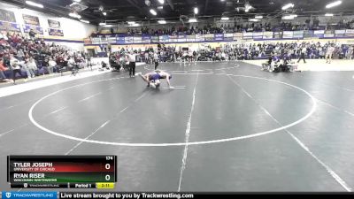 174 lbs Cons. Round 5 - Ryan Riser, Wisconsin-Whitewater vs Tyler Joseph, University Of Chicago