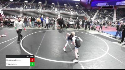 65 lbs Round Of 16 - Brooks Ashworth, Westlake vs Timber Weber, Athlos Wrestling