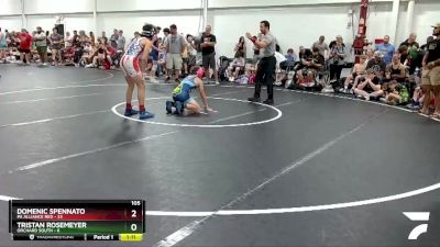 105 lbs Round 6 (8 Team) - Domenic Spennato, PA Alliance Red vs Tristan Rosemeyer, Orchard South