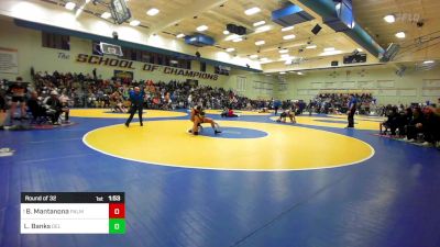 153 lbs Round Of 32 - Brock Mantanona, Palm Desert vs Logan Banks, Del Oro