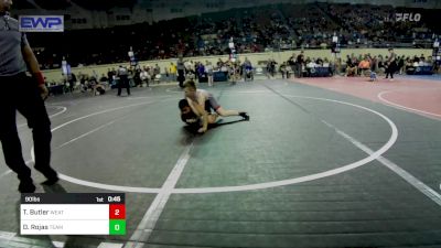 90 lbs Consi Of 8 #1 - Troy Butler, Weatherford Youth Wrestling vs Daniel Rojas, Team Tulsa Wrestling Club