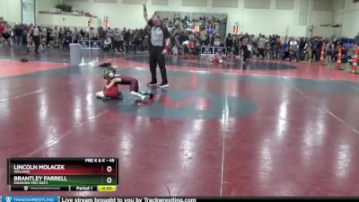 45 lbs Quarterfinal - Brantley Farrell, Oshkosh Mat Rats vs Lincoln Molacek, Willmar