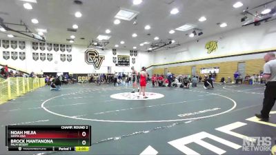 138 lbs Champ. Round 2 - Brock Mantanona, Palm Desert vs Noah Mejia, Santa Ana