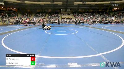 70 lbs Quarterfinal - Dalton Perkins, Scrap Yard Training vs Lane Collett, Checotah Matcats