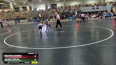 75 lbs Quarterfinal - Brayden Manning, Cookeville Wrestling Club vs George Kaplan, Brentwood Wrestling Club