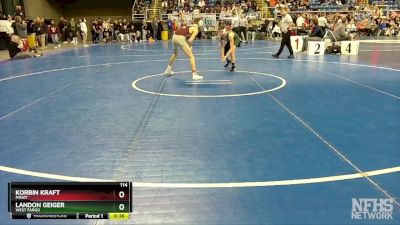 114 lbs Cons. Round 1 - Landon Geiger, West Fargo vs Korbin Kraft, Minot