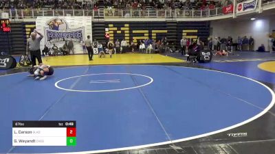 87 lbs Consi Of 8 #1 - Lucas Carson, Gladiators vs Garrett Weyandt, Chestnut Ridge