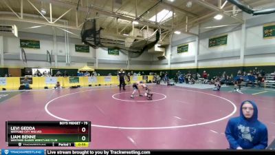 75 lbs Cons. Round 5 - Levi Gedda, Watford City Wolves vs Liam Benne, Westside Raider Wrestling Club