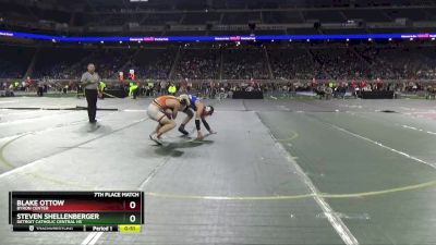 D1-175 lbs 7th Place Match - Steven Shellenberger, Detroit Catholic Central HS vs Blake Ottow, Byron Center