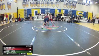 144 lbs Semifinal - LANDON BATES, Palm Harbor University vs JAMES SINGER, Bloomingdale Sr