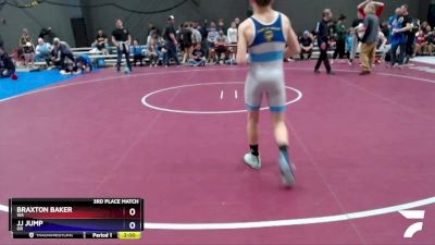 102 lbs 3rd Place Match - Braxton Baker, WA vs Jj Jump, OR