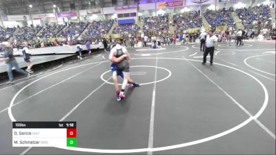 155 lbs Round Of 32 - Devan Garcia, Center Middle School vs Malachi Schmelzer, Greeley United