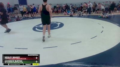 250 lbs Quarterfinal - Kaydence Burton, WV Stampede Wrestling Club vs Wesley Braddy, Cheatham County Wrestling Club