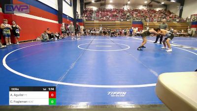 130 lbs Quarterfinal - Alek Aguilar, Ft. Gibson Takedown Club vs Caleb Fogleman, Heat