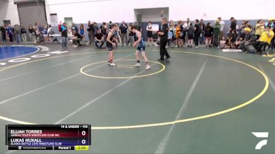 110 lbs Final - Elijah Torres, Juneau Youth Wrestling Club Inc. vs Lukas Nuxall, Alaska Battle Cats Wrestling Club