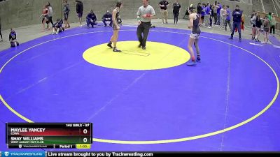 97 lbs Round 1 - Shay Williams, West Albany Mat Club vs Maylee Yancey, COWA