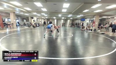 117 lbs Round 2 - Skyla Zimmerman, Lionheart Wrestling Club vs Kadence Beck, Team Idaho