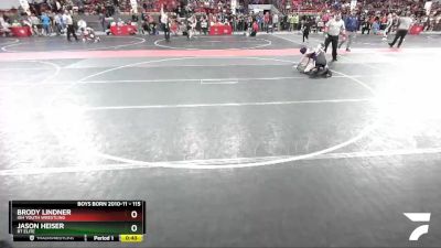 115 lbs Cons. Round 4 - Brody Lindner, IGH Youth Wrestling vs Jason Heiser, RT Elite