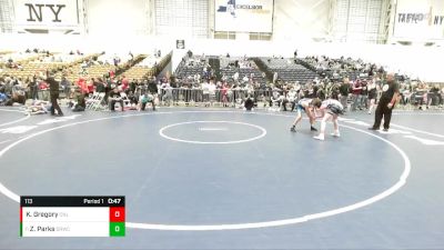 113 lbs 3rd Place Match - Zachary Parks, Deep Roots Wrestling Club vs Kyle Gregory, Club Not Listed