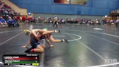 2 - 138 lbs Cons. Round 3 - Landon Yoder, Fort Defiance vs Tristan Faidley, John Battle