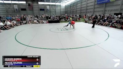 160 lbs Round 1 (16 Team) - Jackson Barron, Minnesota Blue vs Michael Baldwin, Michigan Red