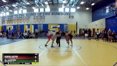 145 lbs Round 2 (8 Team) - Aaron Lester, Alpha Dogz Gold vs Eli Sanford, OutKast WC