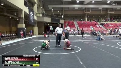 70 lbs Cons. Round 3 - Kyler Myrick, Team Lightning Wrestling Club vs Eli Stadalman, Mulvane Jr. Wrestling Club