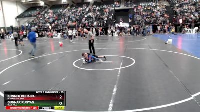 55 lbs Quarterfinal - Konner Bohaboj, Howells-Dodge vs Gunnar Runyan, Blue Hill