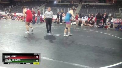 W 180 lbs Round 3 (3 Team) - Anna Lopez, Texas vs Hailey Jo Butts, Arizona